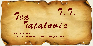 Tea Tatalović vizit kartica